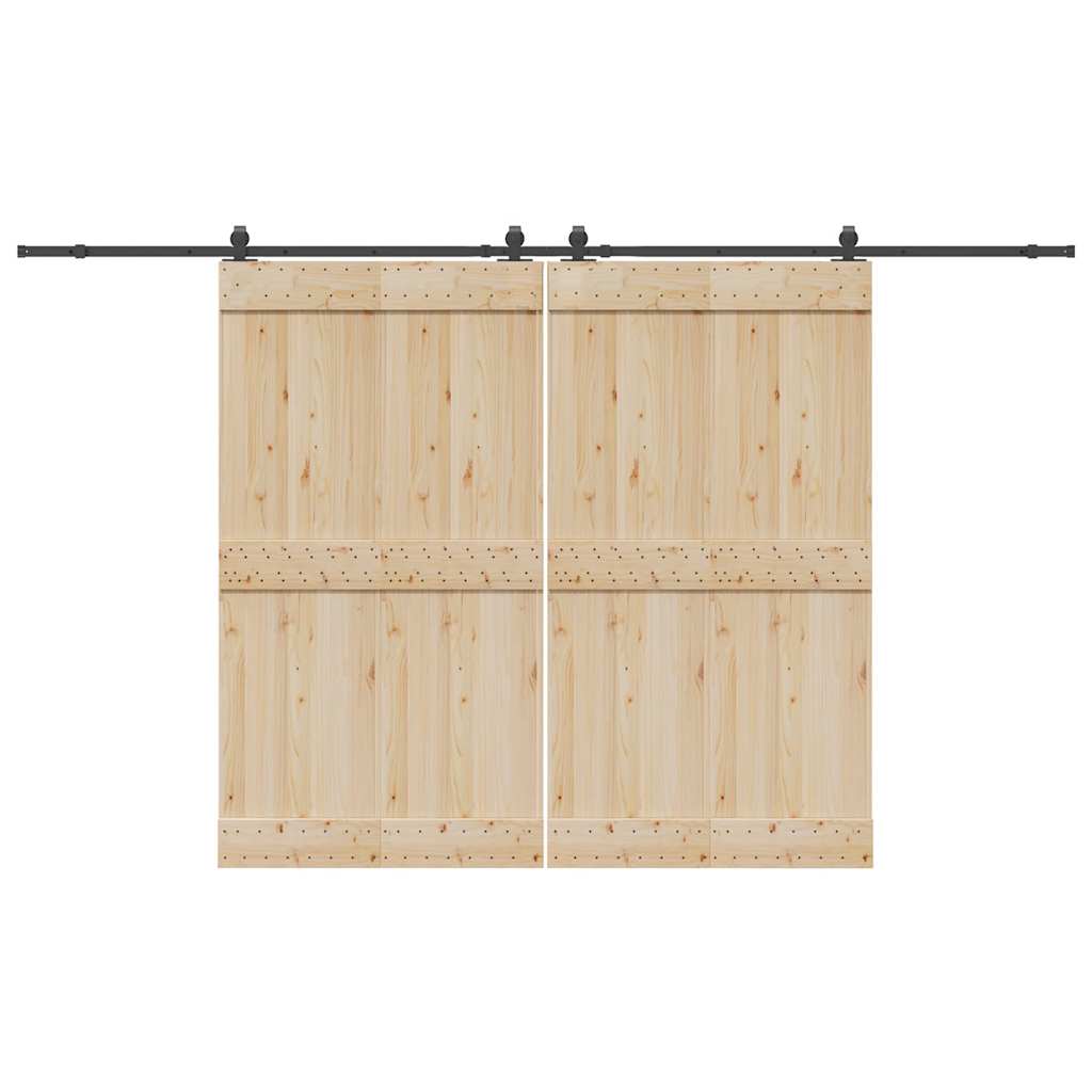 Schiebetürbeschlag-Set 183 cm Stahl Schwarz