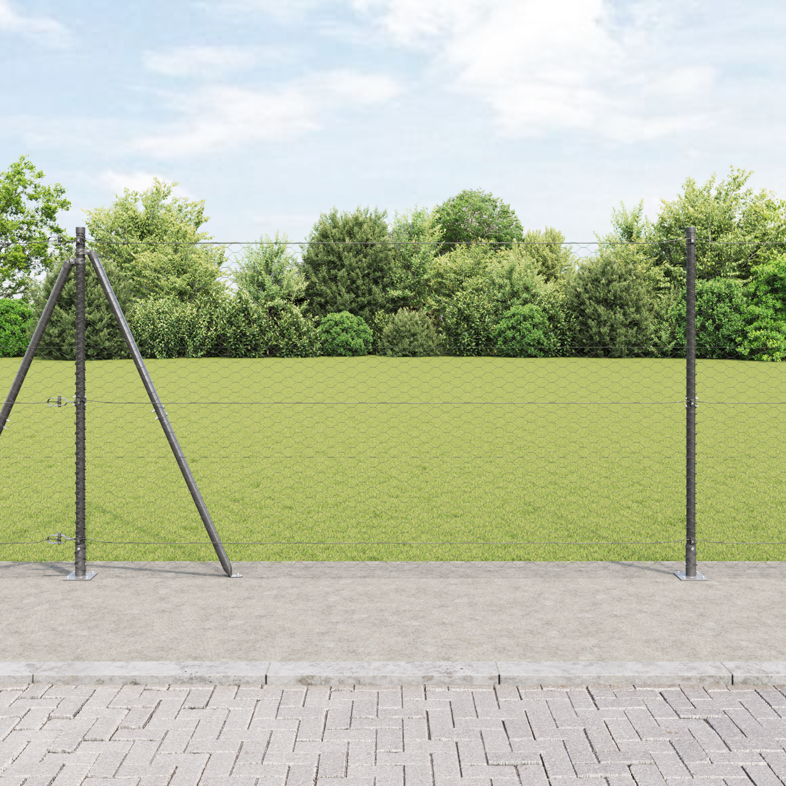 Sechseckzaun Grau 1,4x25 m Stahl