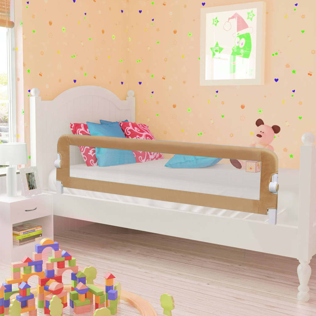 Kleinkind-Bettschutzgitter Taupe 150x42 cm Polyester Kleinkind-Bettschutzgitter Taupe 150x42 cm Polyester