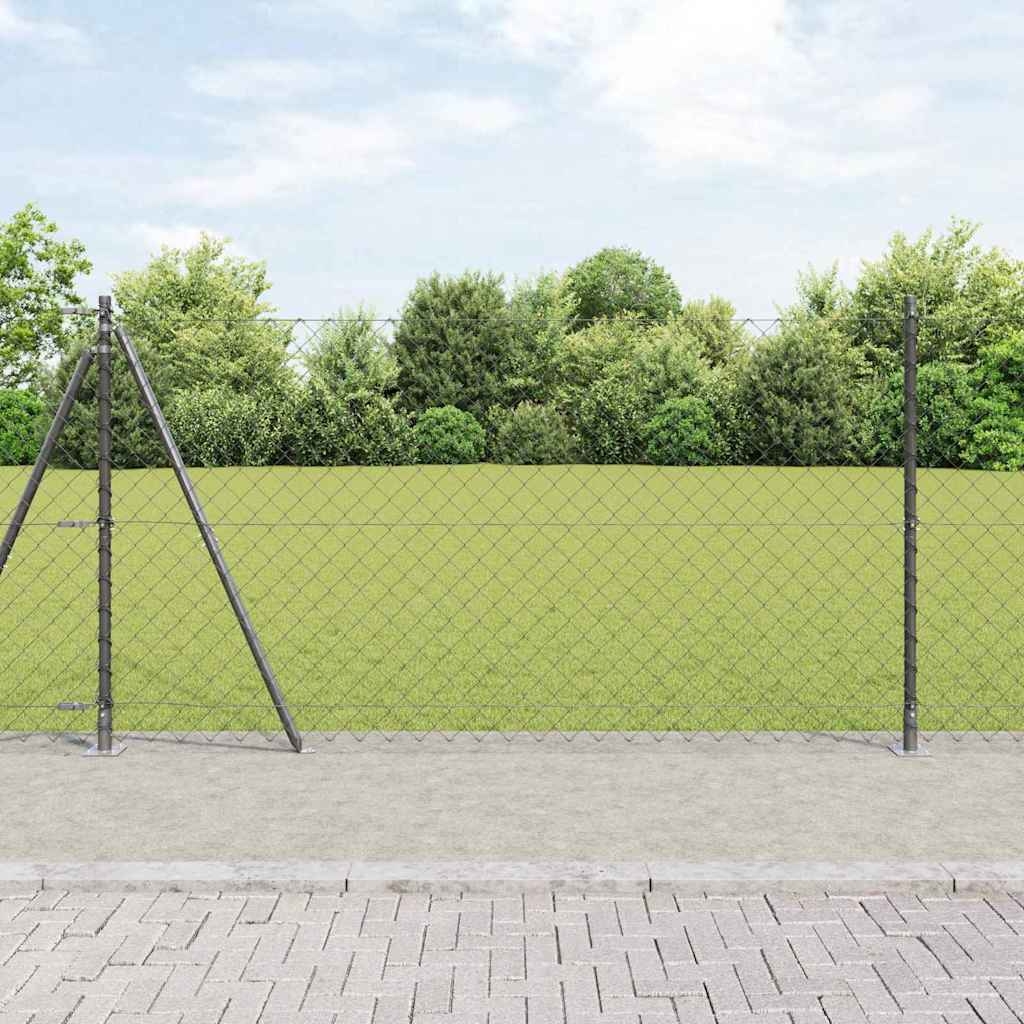 Zaunpfostenset Silber 10 x 1.2 m Verzinkter Stahl