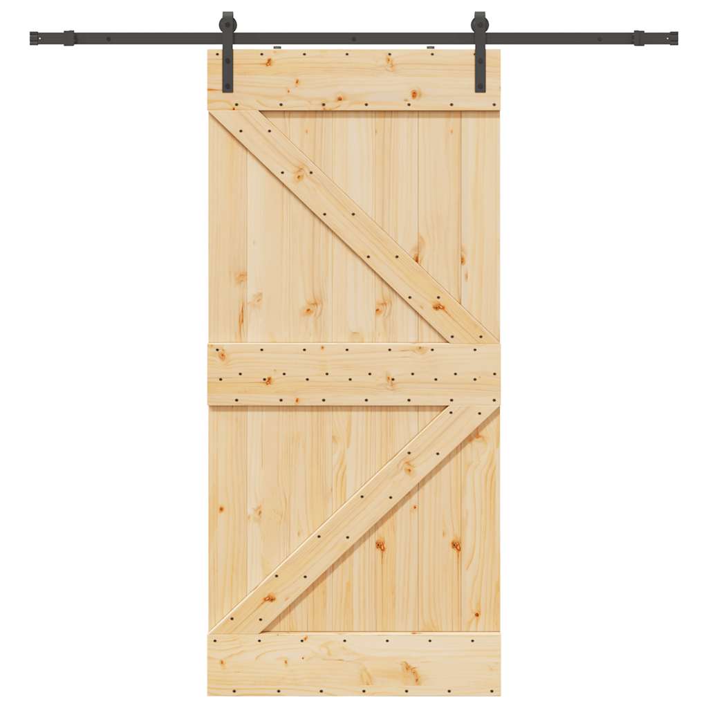 Schiebetür mit Beschlag 100x210 cm Massivholz Kiefer