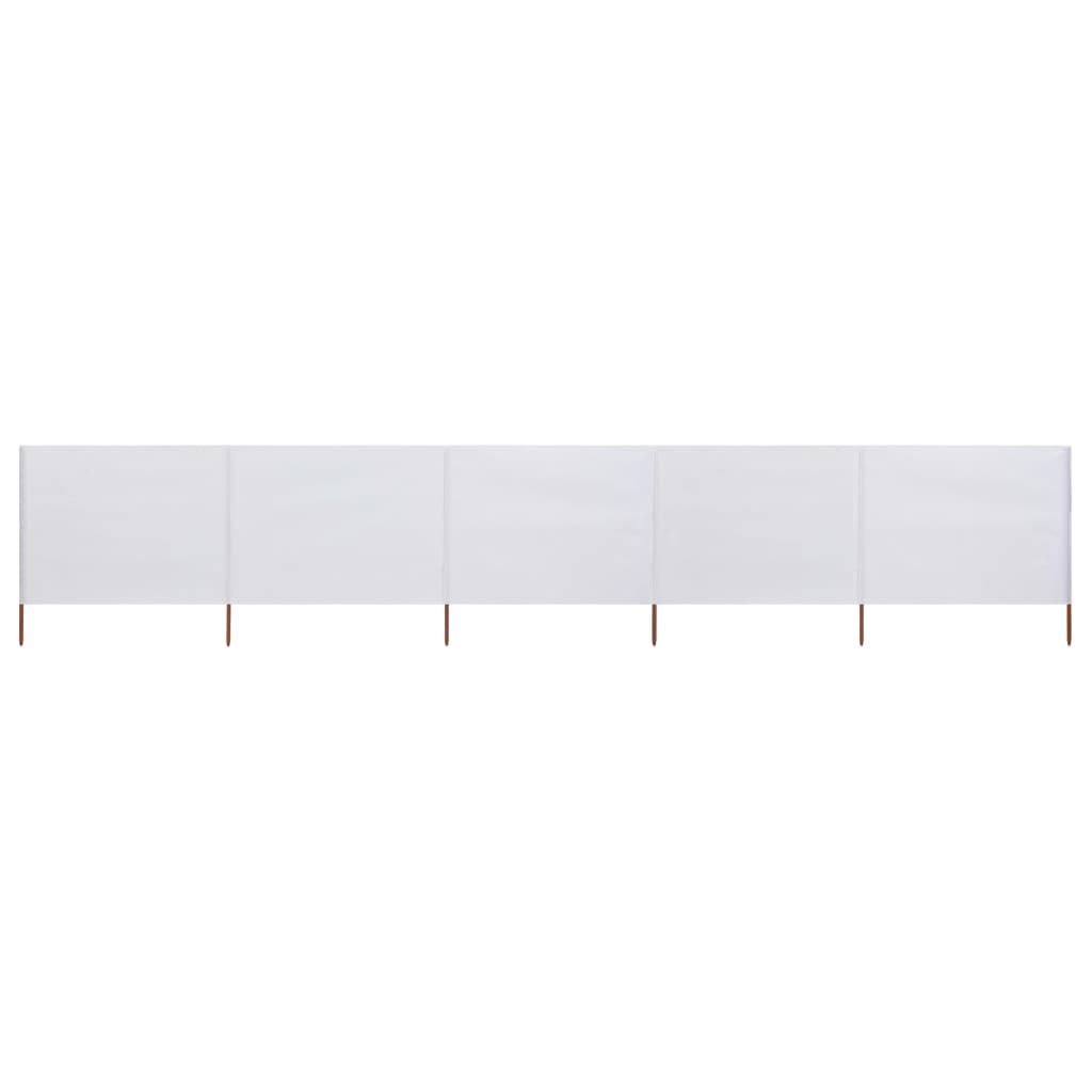 5-teiliges Windschutzgewebe 600 x 160 cm Sandweiß