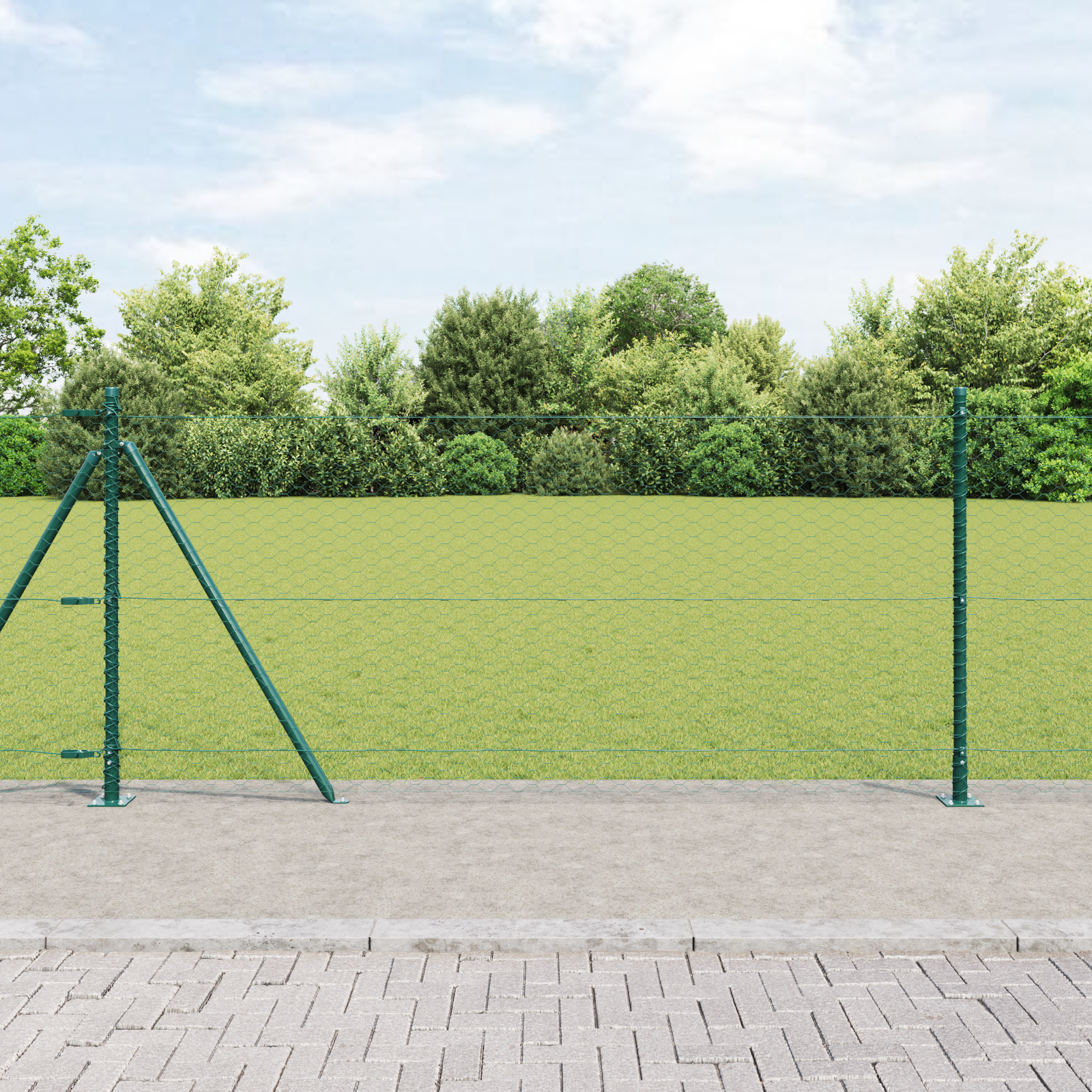 Sechseckzaun Grün 1x10 m Stahl
