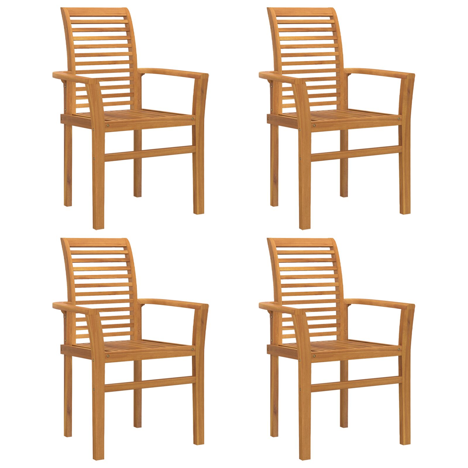 Stapelbarer Gartensessel 4 Stück Massivholz Teak Stapelbarer Gartensessel 4 Stück Massivholz Teak