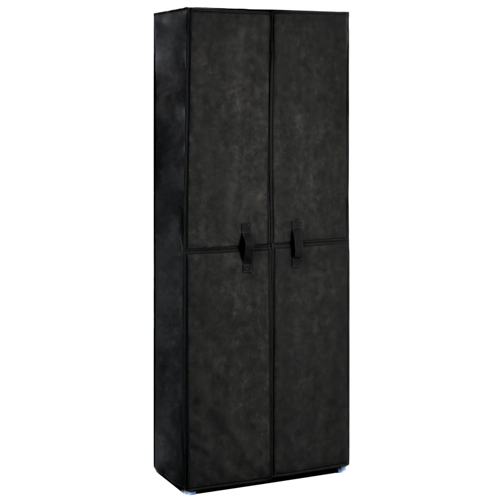 Schuhschrank Schwarz 60x30x166 cm Stoff