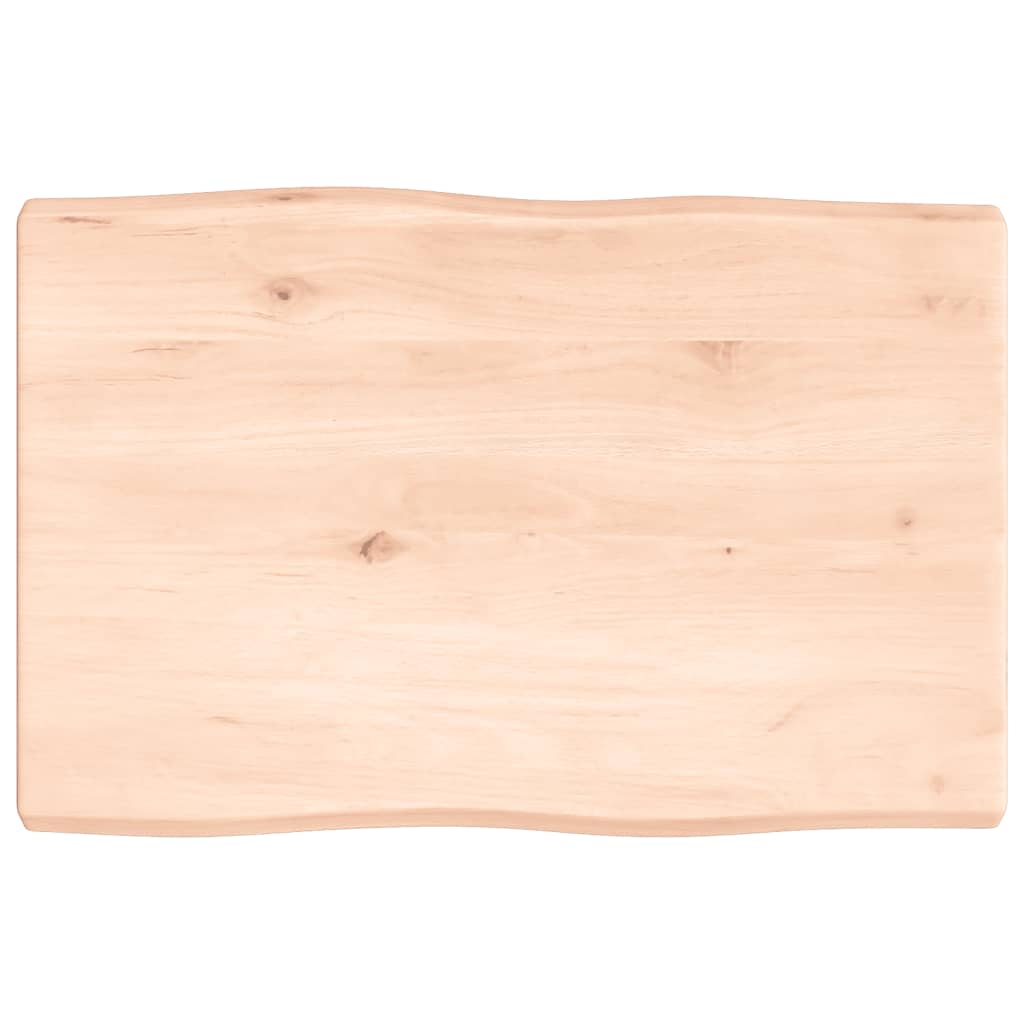 Tischplatte 60x40x(2-4) cm Massivholz Unbehandelt Baumkante