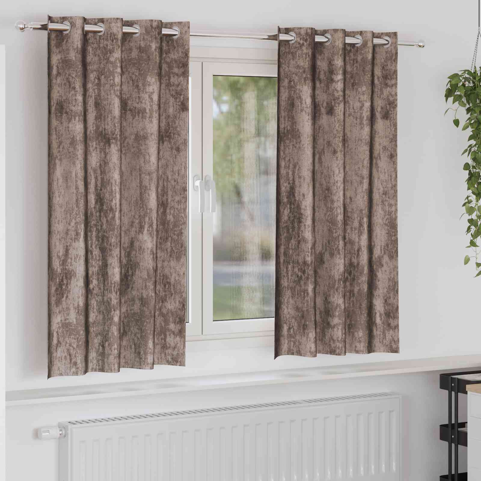 Ösenvorhänge Cappuccino Polyester 140 x 175 cm Ösenvorhänge
