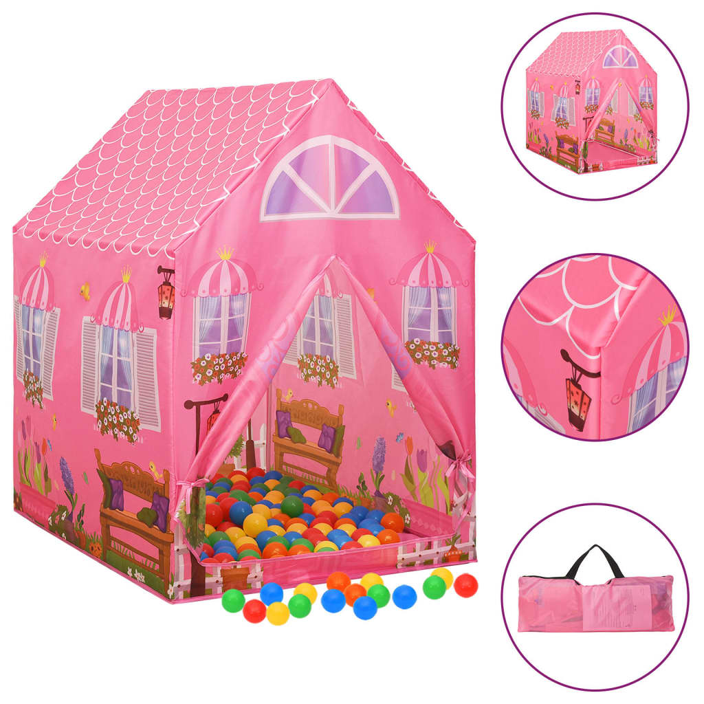 Kinder-Spielzelt mit 250 Bällen Rosa 69x94x104 cm Kinder-Spielzelt mit 250 Bällen Rosa 69x94x104 cm