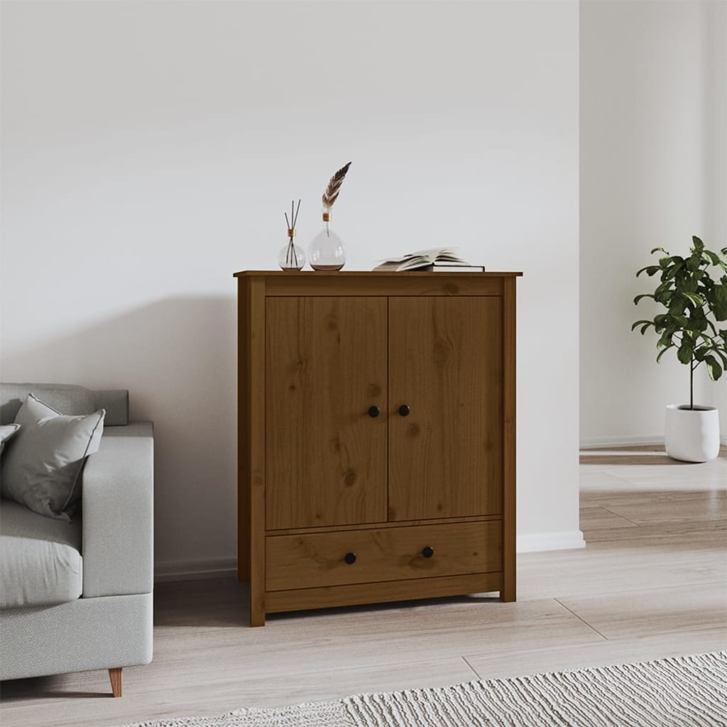 Highboard Honigbraun 83x41,5x100 cm Massivholz Kiefer