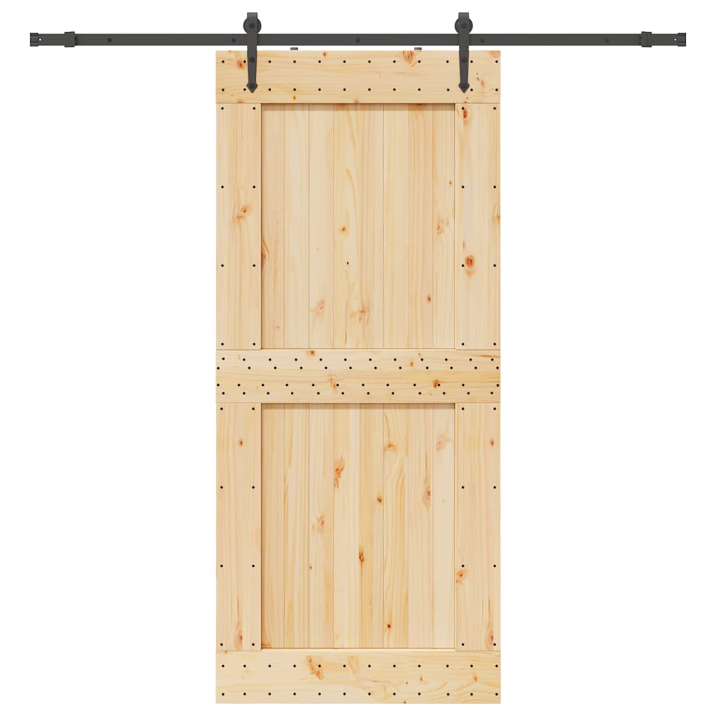 Schiebetür mit Beschlag 100x210 cm Massivholz Kiefer