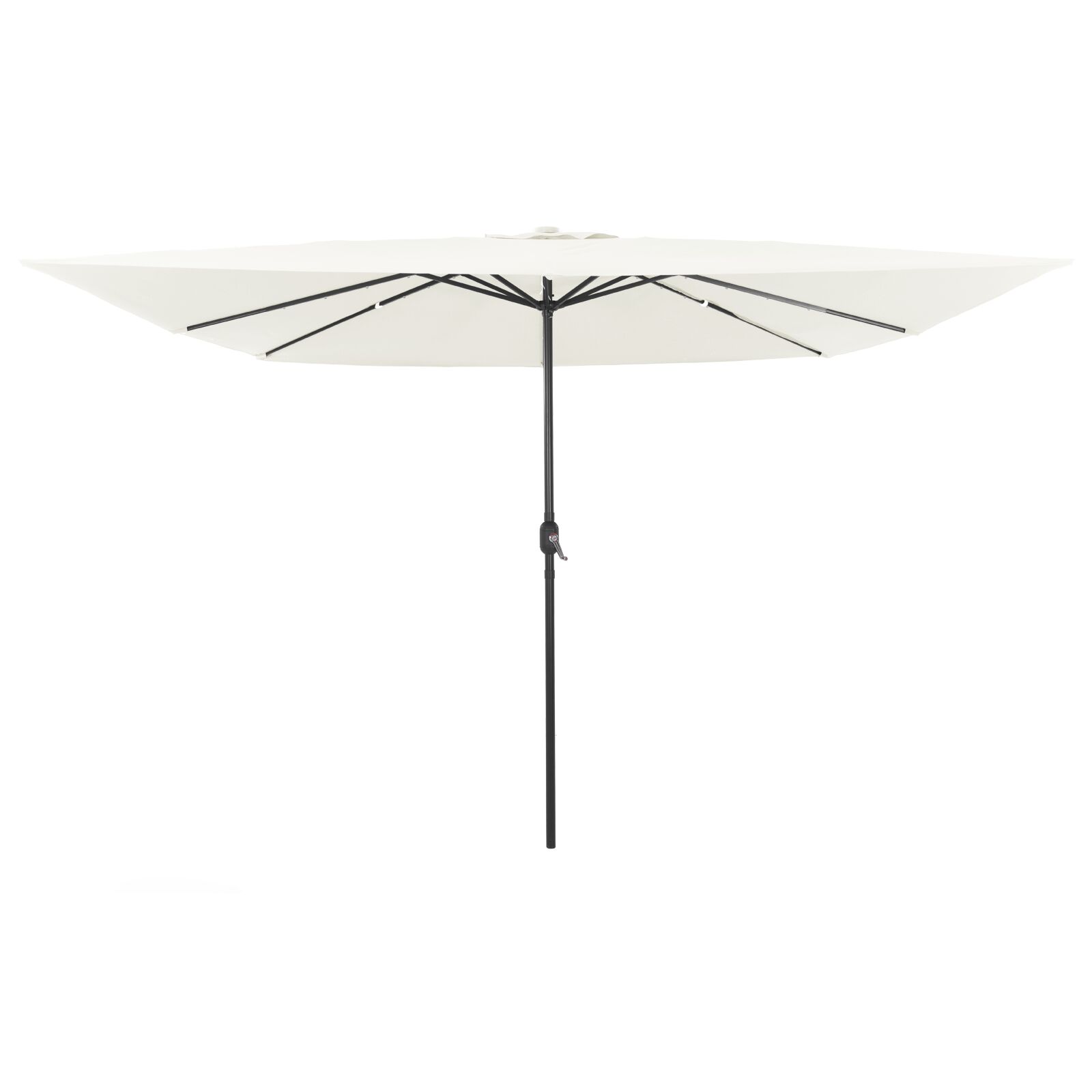 Quadrat Gartenparasol mit LED-Lichtern 295x245 cm Sandweiß