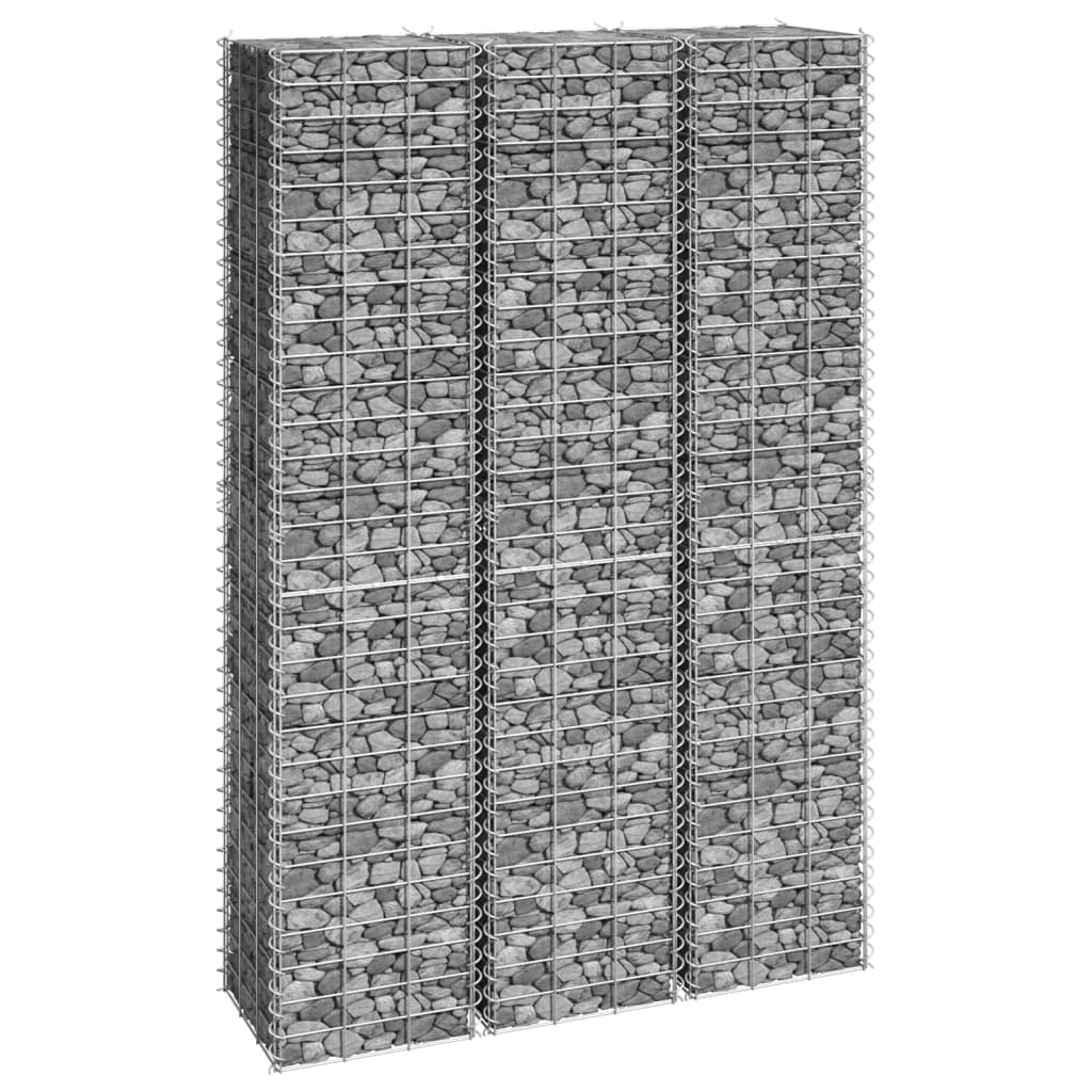 Gabionen-Hochbeete 3 Stk. 30x30x150 cm Eisen Gabionen-Hochbeete 3 Stk. 30x30x150 cm Eisen