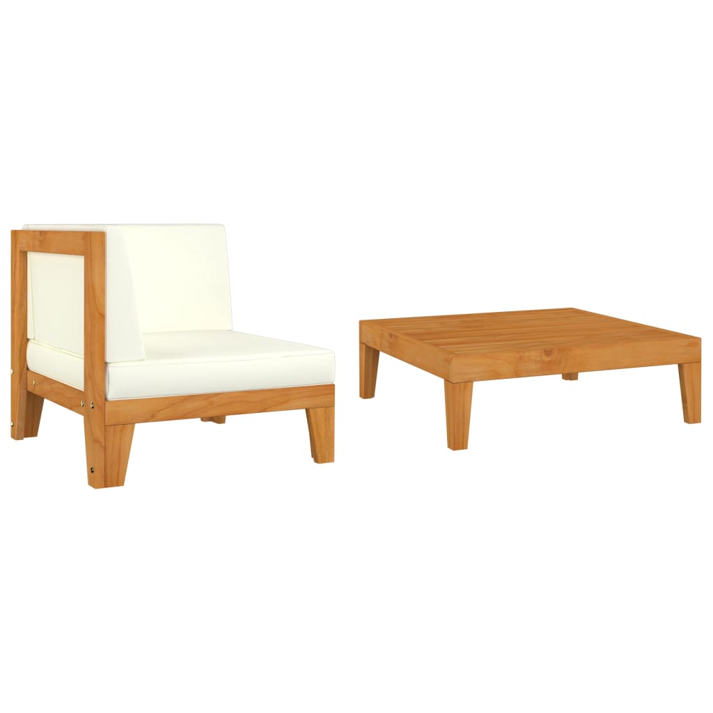 2-tlg. Garten-Lounge-Set mit Auflagen Massivholz Akazie 2-tlg. Garten-Lounge-Set mit Auflagen Massivholz Akazie