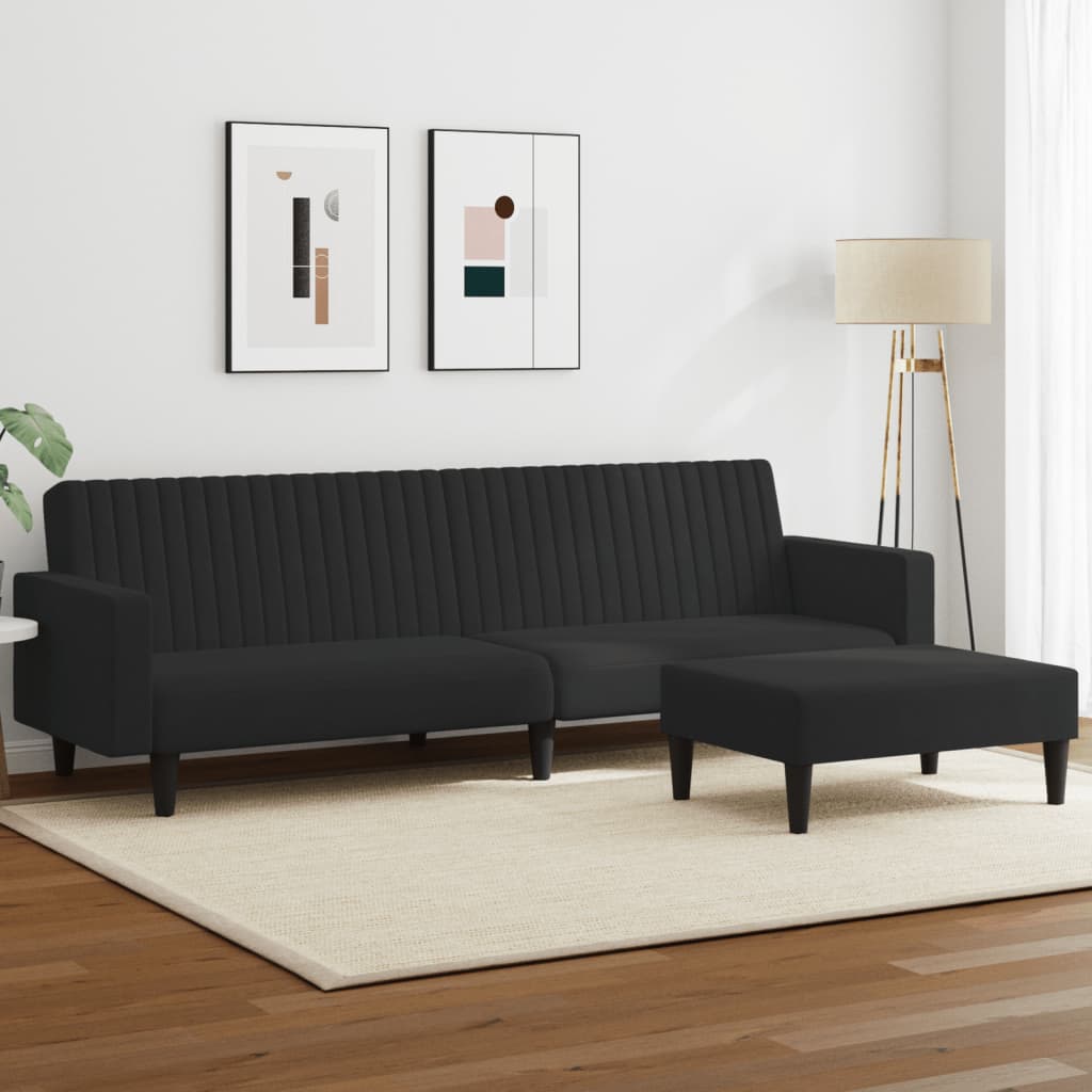 2-tlg. Sofagarnitur Schwarz Samt 2-tlg. Sofagarnitur Schwarz Samt