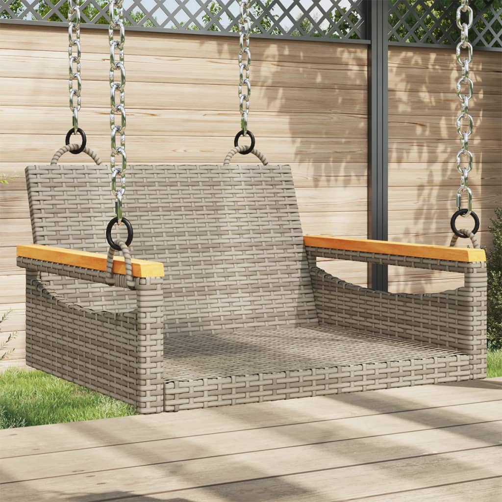Hängesessel Grau 63x62x40 cm Poly Rattan Hängesessel Grau 63x62x40 cm Poly Rattan