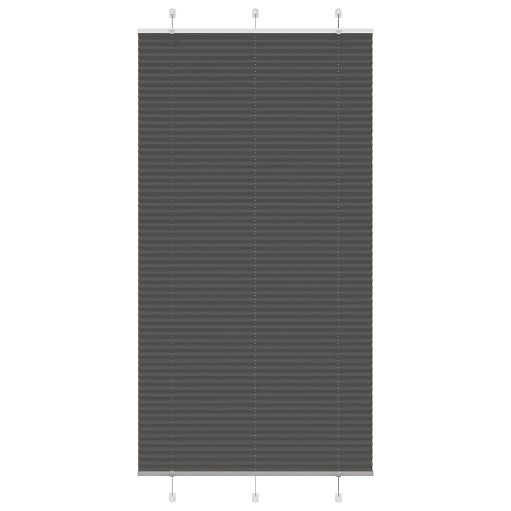 Plissee Schwarz 110x200 cm Stoffbreite 109,4 cm Polyester