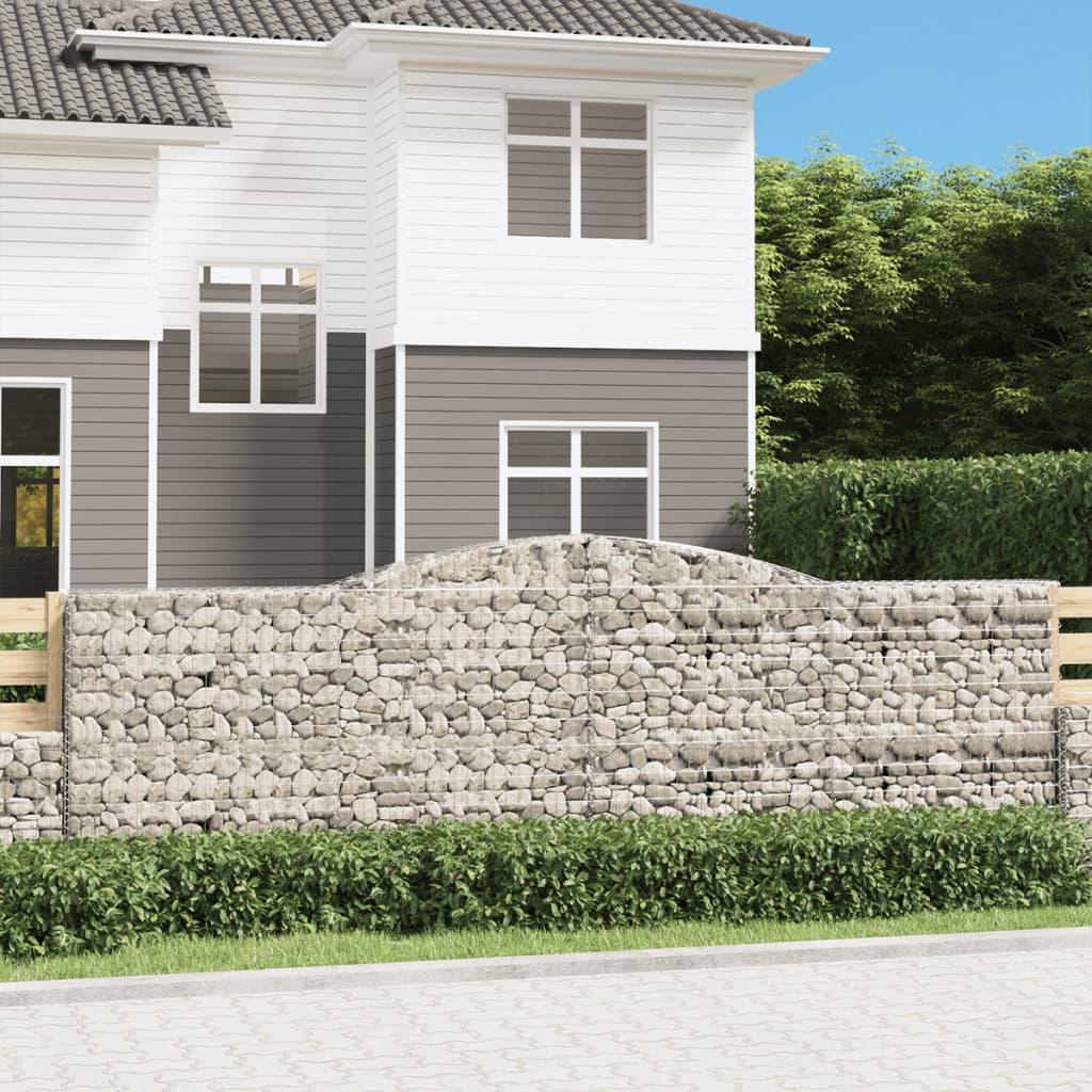 Gabionen mit Hochbogen 2 Stk. 400x50x120/140cm Verzinktes Eisen Gabionen mit Hochbogen 2 Stk. 400x50x120/140cm Verzinktes Eisen