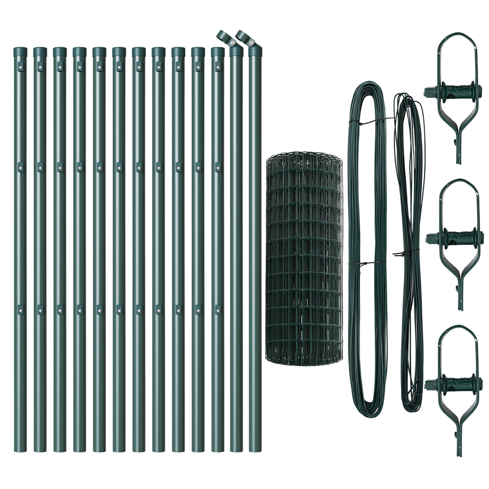 Eurozaun Set aus 2 Grün Stahl 25 x 0,8 m Langlebig Eurozaun