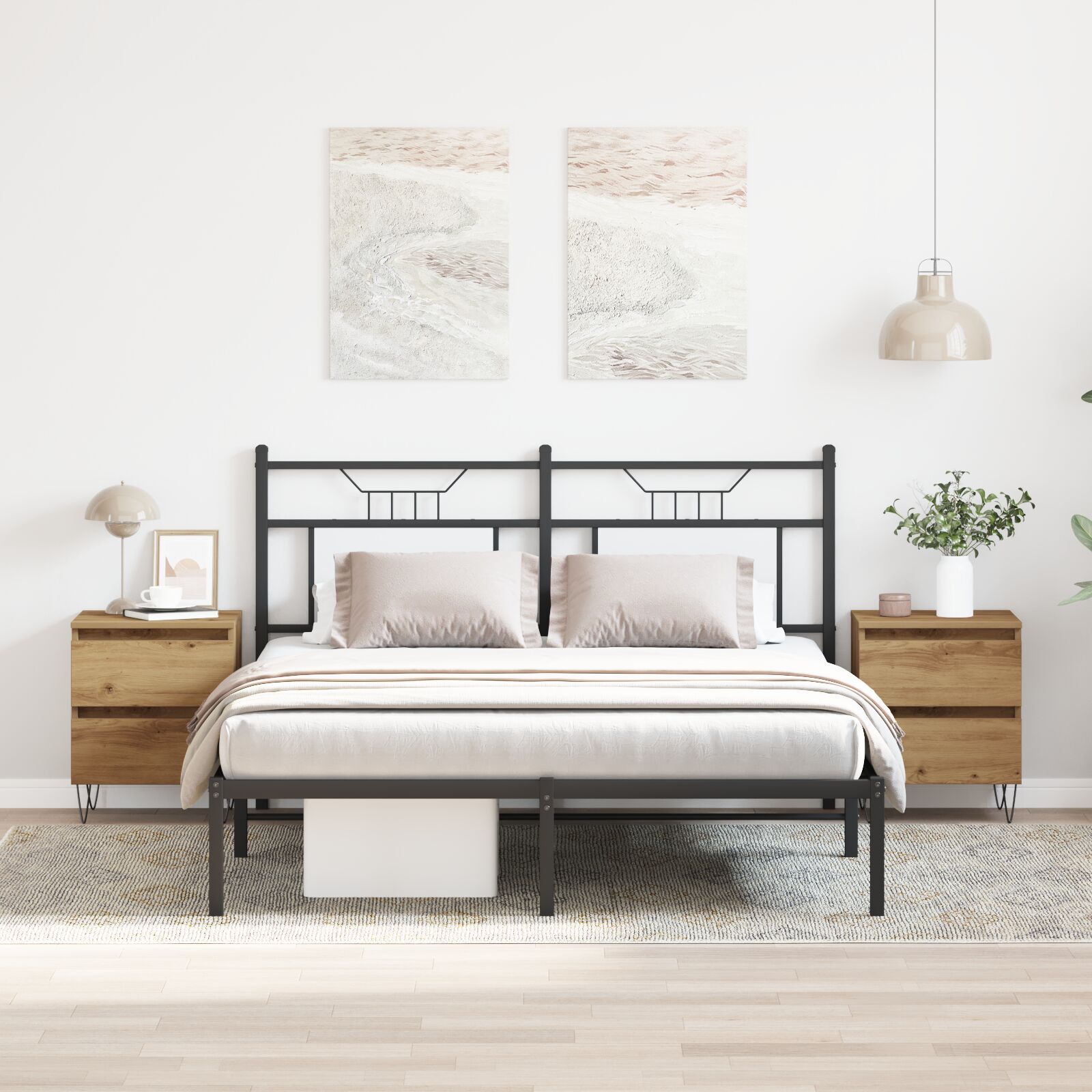 vidaXL Nachttische 2 Stk. Artisan Eiche 40x35x50 cm Ingenieurskunst