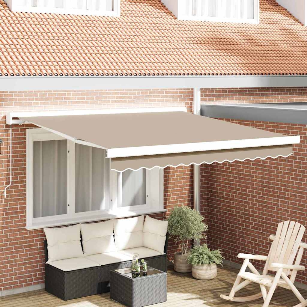 Manueller ausziehbarer Sonnenschutz Beige 300 x 250 cm