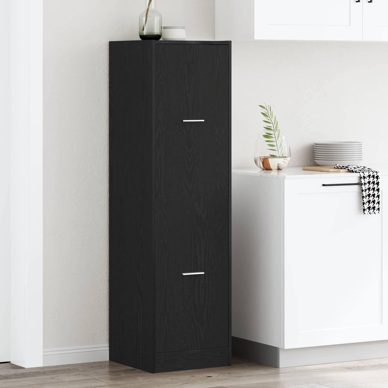 Apotheker-Schrank Schwarzes Eichenholz 40x41x144,5 cm Holzwerkstoff