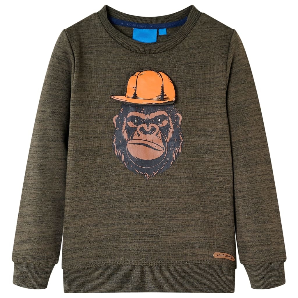 Kinder-Sweatshirt Dunkelkhaki Melange 92