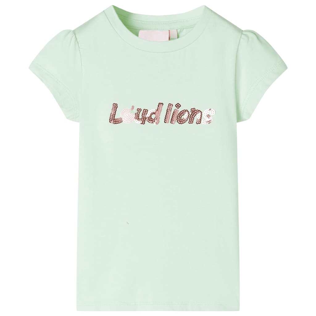 Kinder-T-Shirt mit Flügelärmeln Zartgrün 128 Kinder-T-Shirt mit Flügelärmeln Zartgrün 128