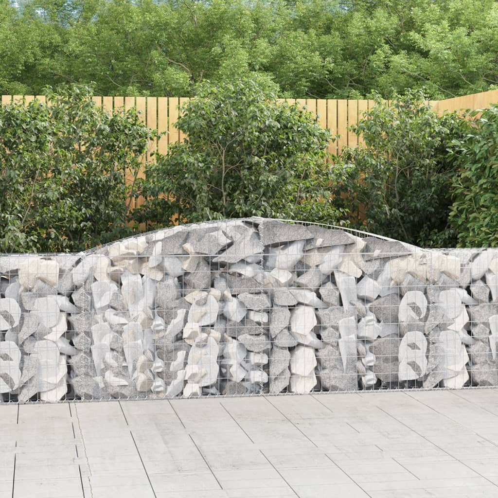 Gabionen mit Hochbogen 3 Stk. 400x30x80/100cm Verzinktes Eisen Gabionen mit Hochbogen 3 Stk. 400x30x80/100cm Verzinktes Eisen