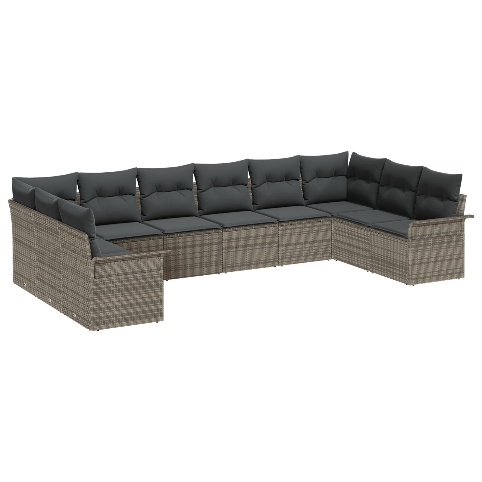 10-teiliges Garten Sofa Set mit Kissen Grau Poly Rattan, 2-Sitzer Garten Sofa mit Stauraum & Kissen Grau Poly Rattan 10-teiliges Garten Sofa Set mit Kissen Grau Poly Rattan, 2-Sitzer Garten Sofa mit Stauraum & Kissen Grau Poly Rattan