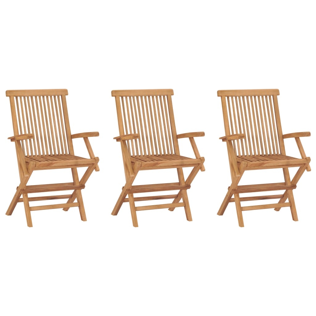 Klappbare Gartenstühle 3 Stk. Massivholz Teak Klappbare Gartenstühle 3 Stk. Massivholz Teak
