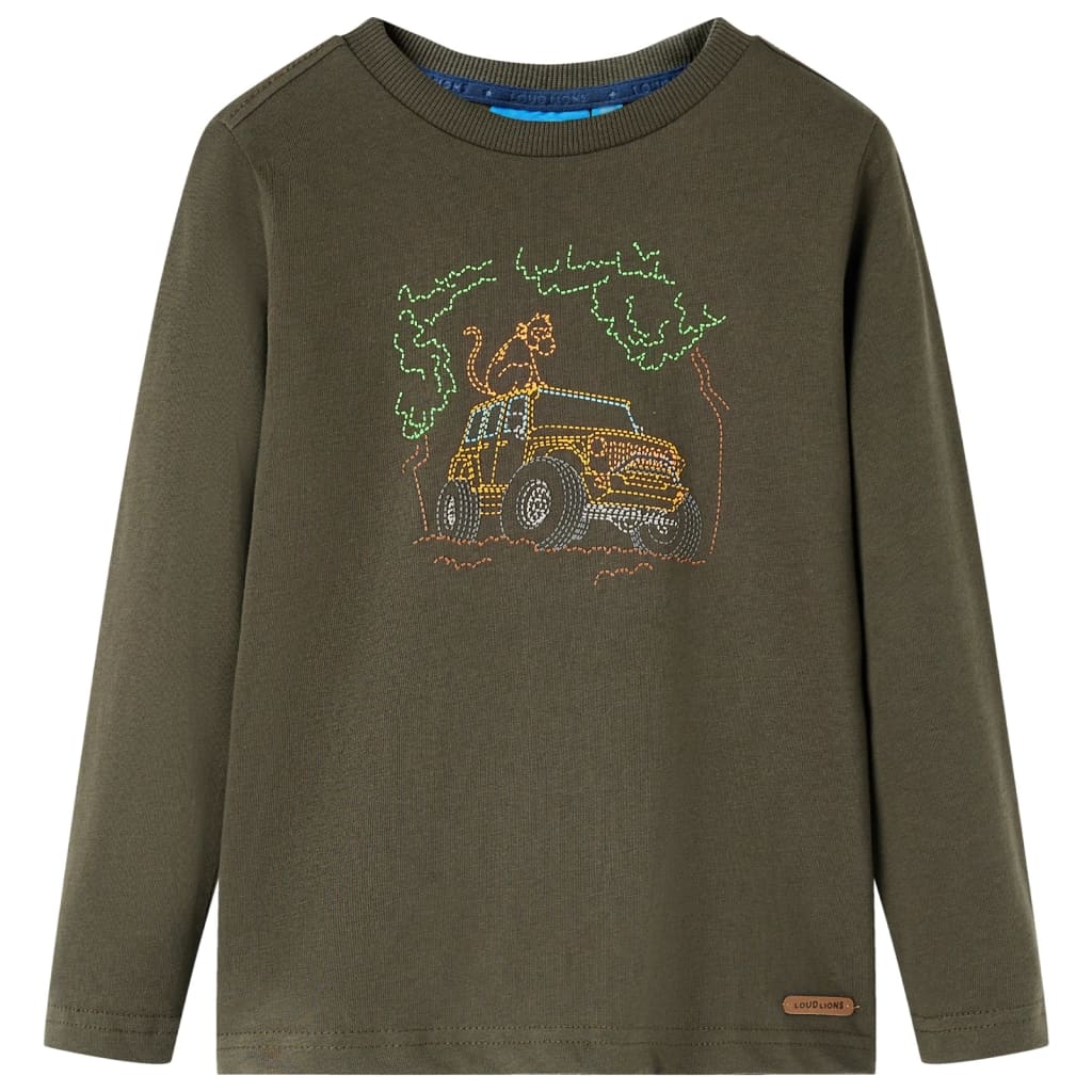 Kinder-Langarmshirt Khaki 128 Kinder-Langarmshirt Khaki 128