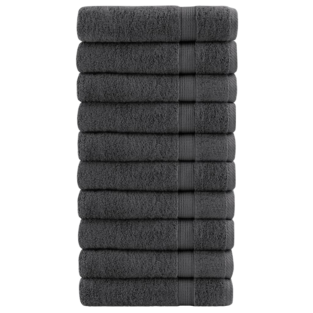 Premium-Duschtücher 10 Stk Anthrazit 70x140cm 600g/m² Baumwolle