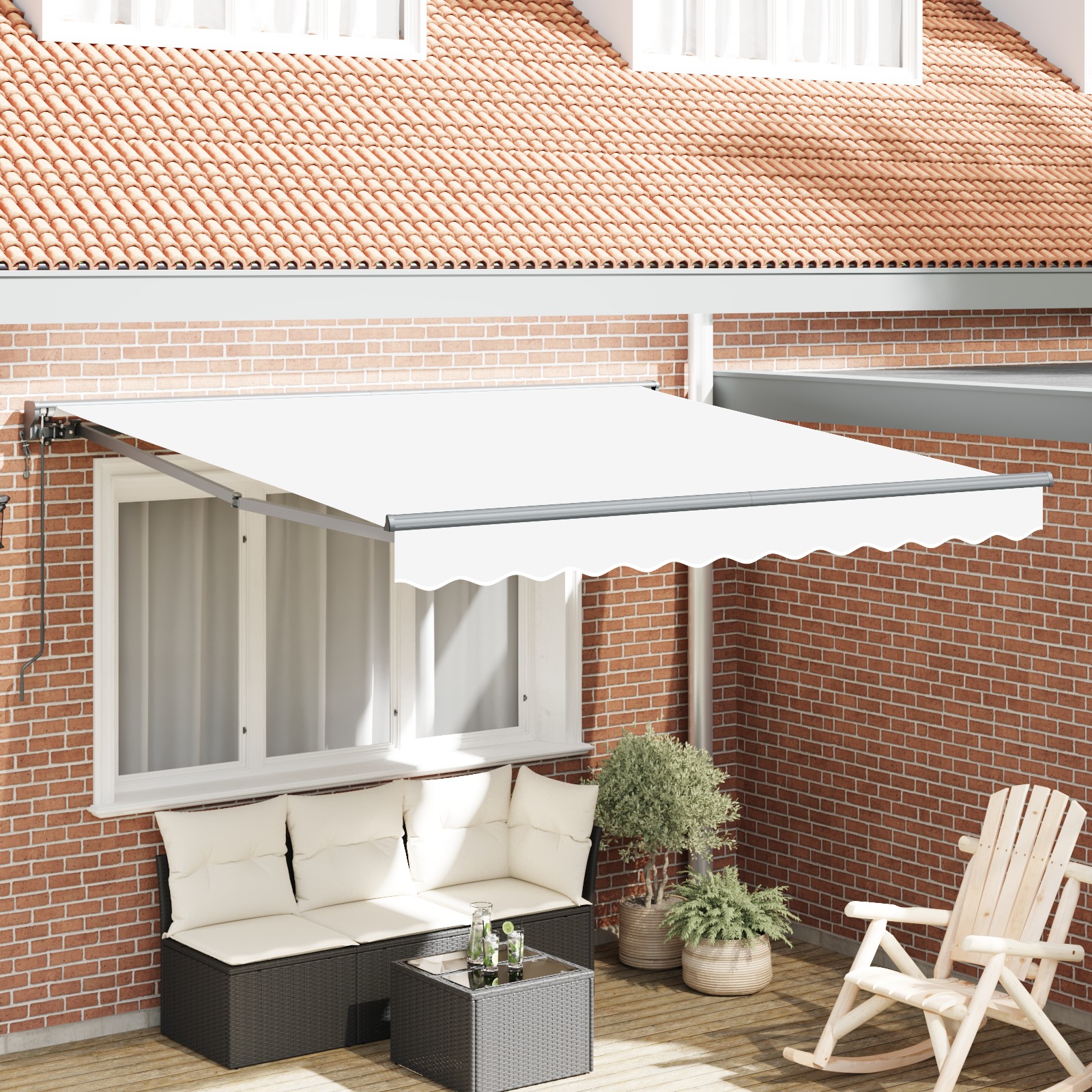 Einziehbare Markise Weiß 350x250 cm