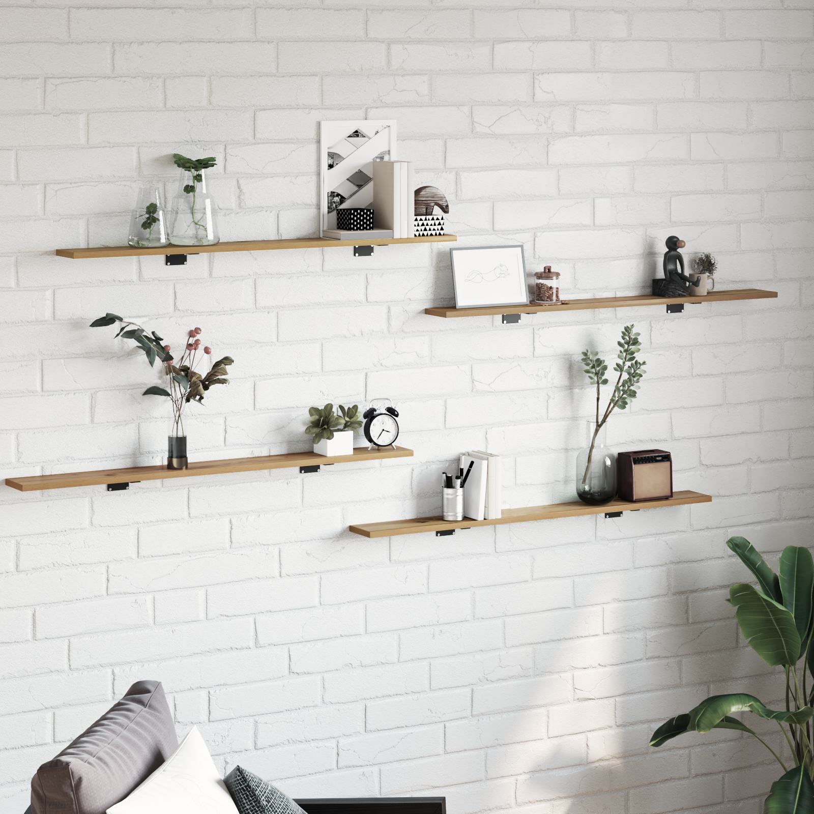 Bücherregalbrett 4 pcs Braun 100 x 40 x 1.5cm Spanplatte