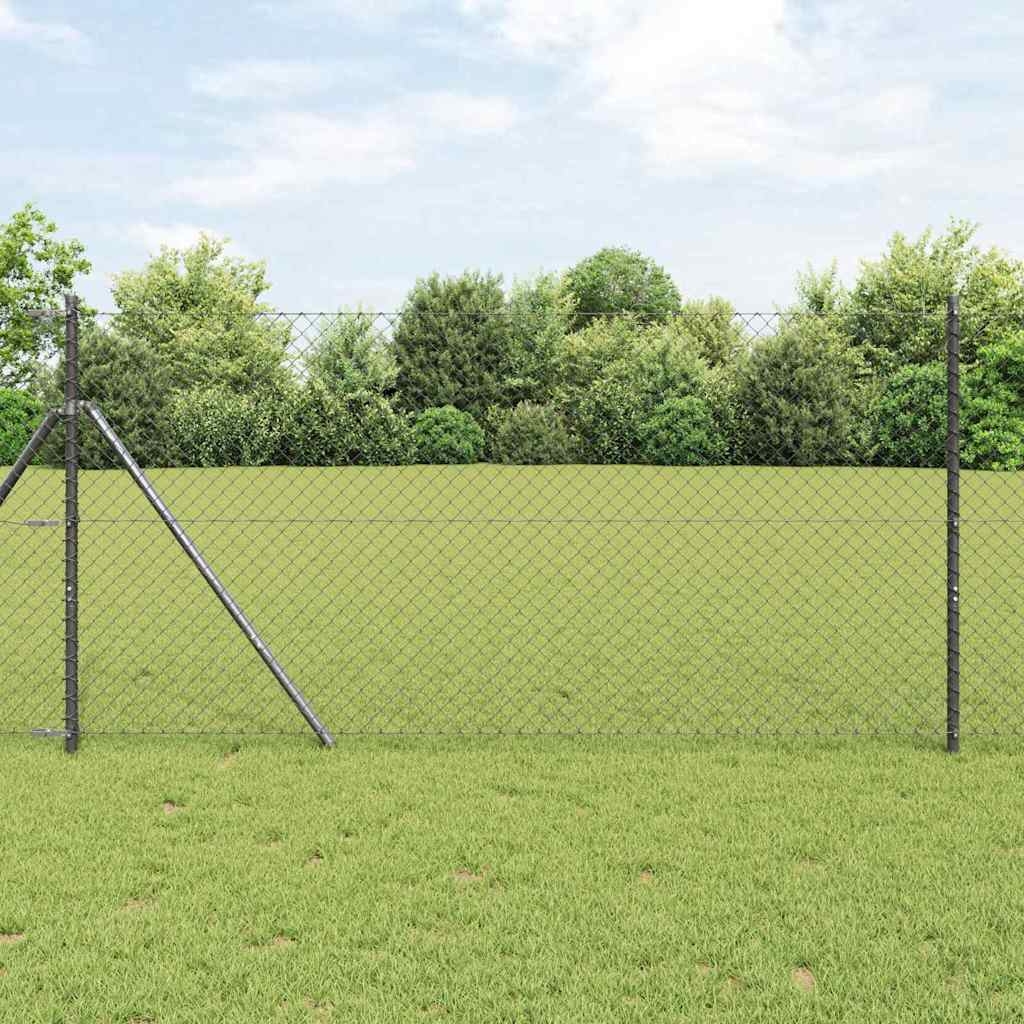 Zaunpfostenset Grau 1 x 10 m Verzinkter Stahl