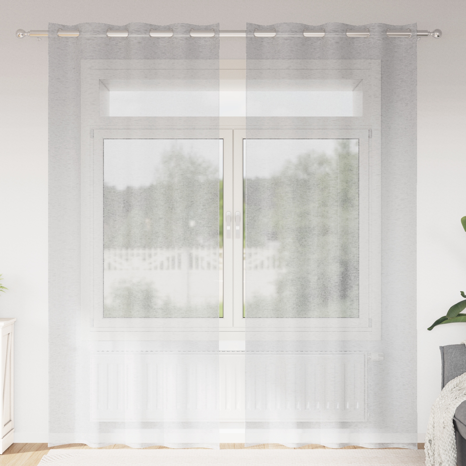 Vorhänge mit Vorhängen 2 pcs Hellgrau 140 x 245 cm Polyester