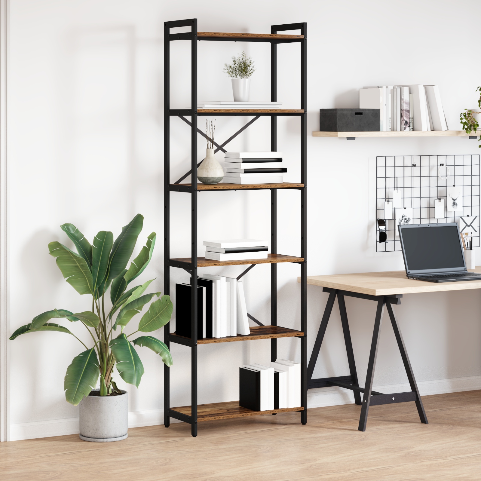 Bücherregal Altholz 60 x 30 x 188 cm Altes Holz