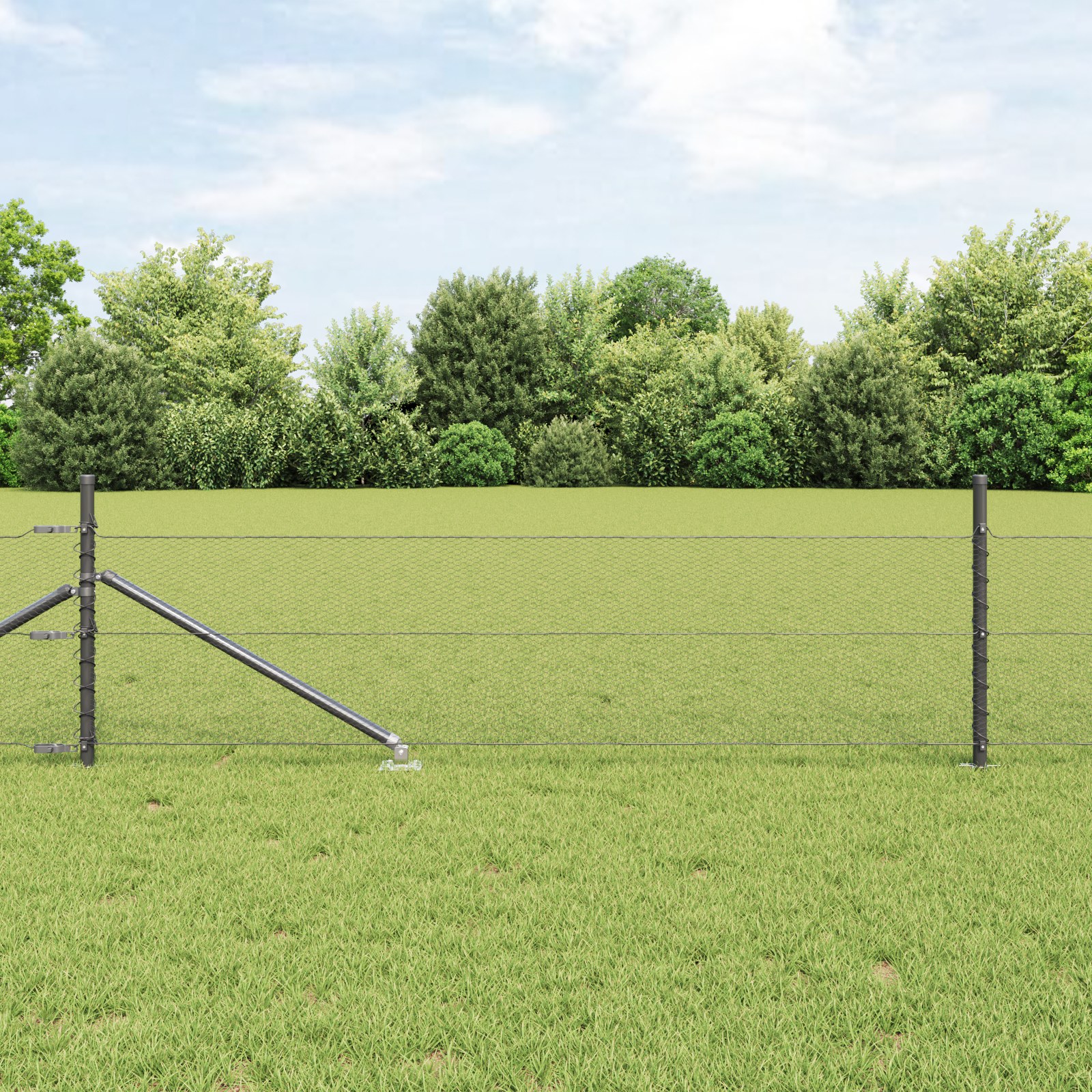 Sechseckzaun Grau 0,8x25 m Stahl