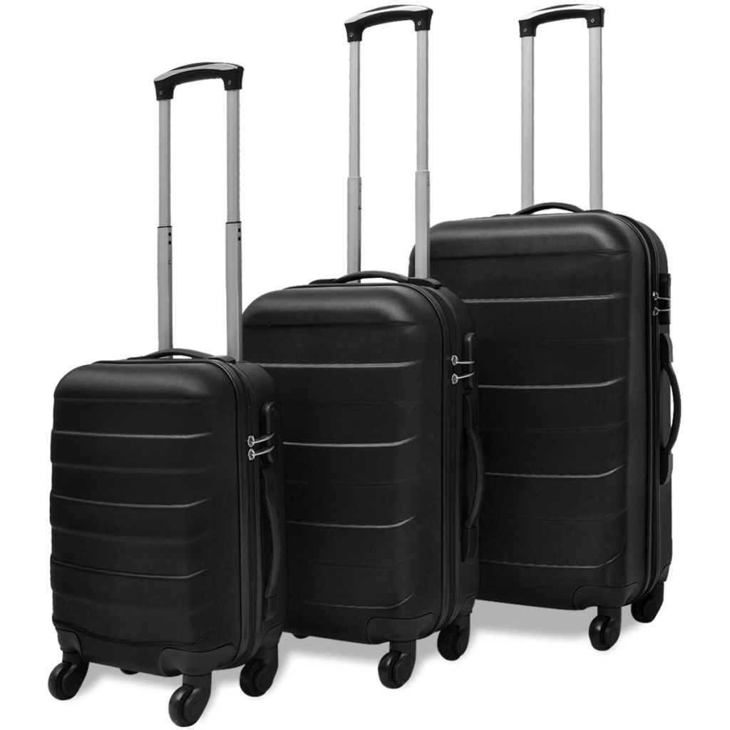 3-tlg. Hartschalenkoffer-Set Schwarz 45,5/55/66 cm 3-tlg. Hartschalenkoffer-Set Schwarz 45,5/55/66 cm
