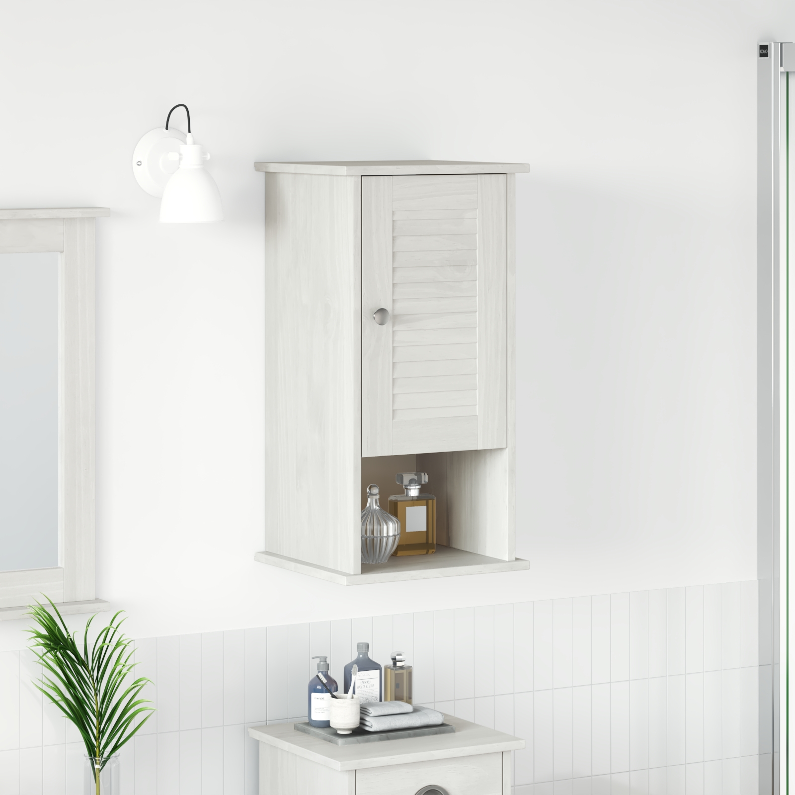 Wandmontierter Badezimmerschrank Weiß 37 x 34 x 71,5 cm