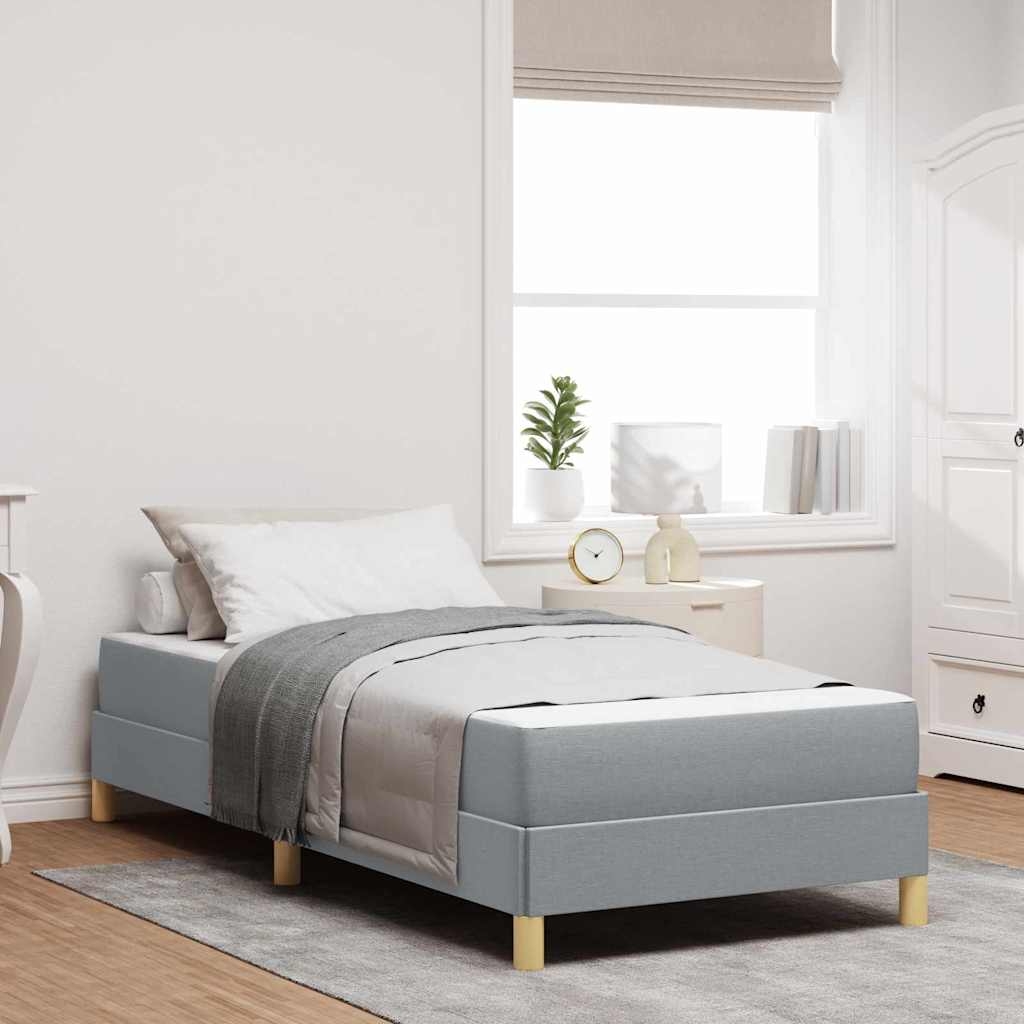 Boxspringbett Taupe, Braun 100 x 200 cm Stoff, Ingenieurholz