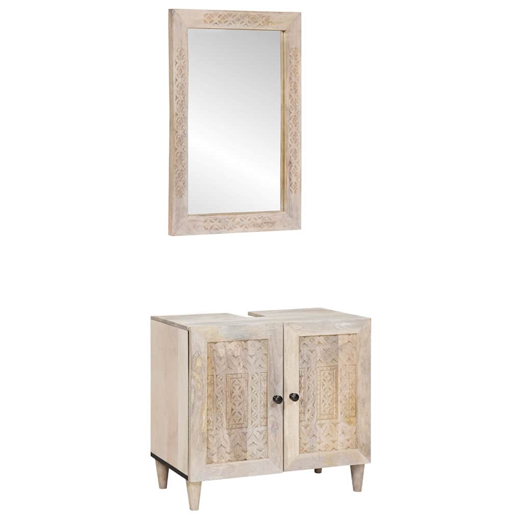 Badezimmermöbel Set Wandmontiert 2 pcs Weiß 62 x 33 x 58 cm Badezimmermöbel Set Wandmontiert 2 pcs Weiß 62 x 33 x 58 cm