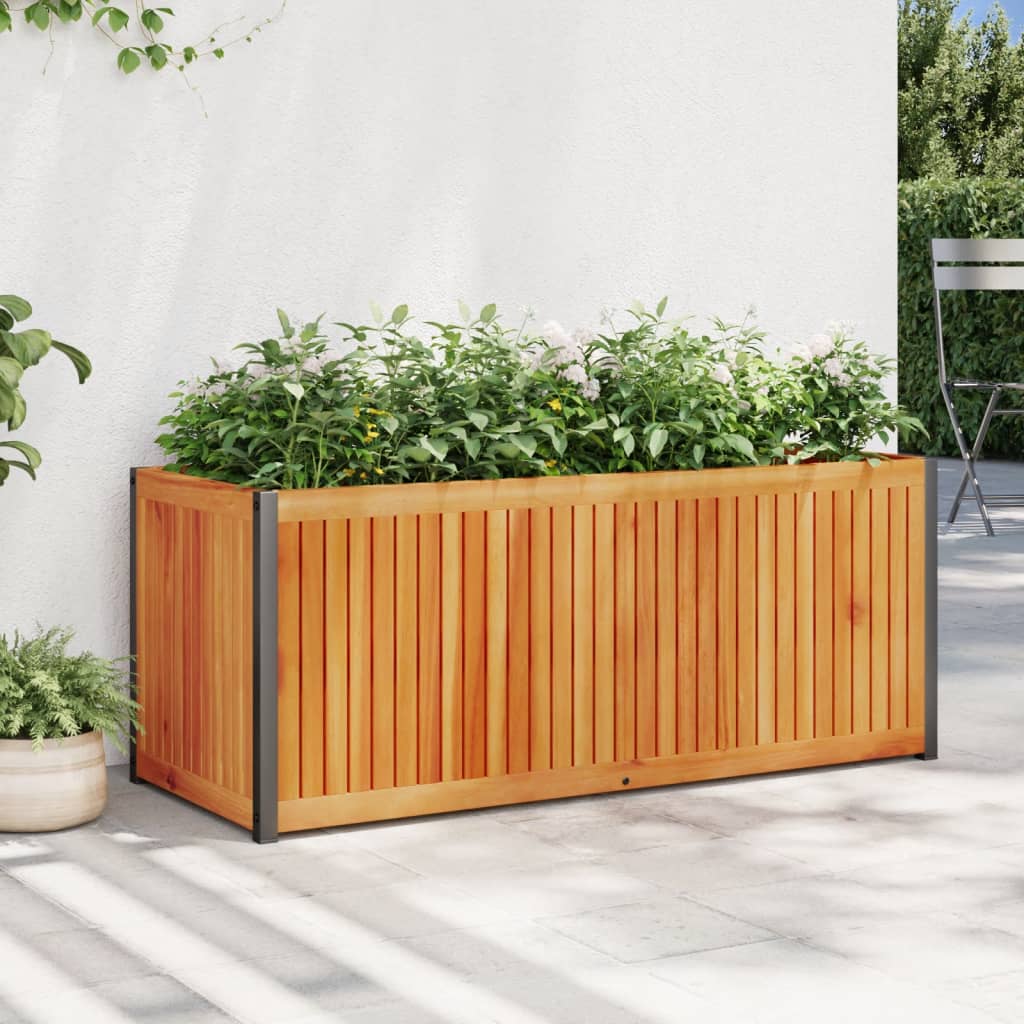 Pflanzkübel 110x45x44 cm Massivholz Akazie und Stahl Pflanzkübel 110x45x44 cm Massivholz Akazie und Stahl
