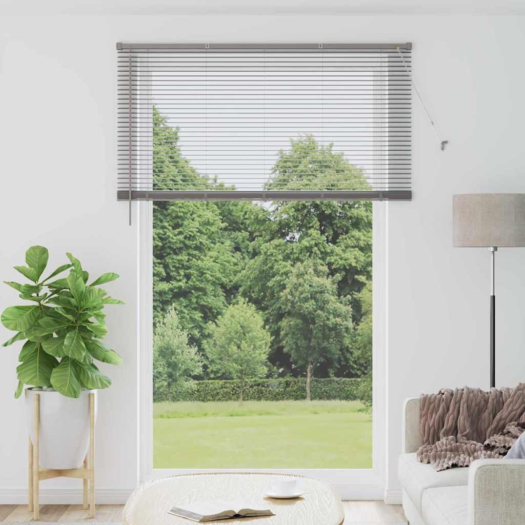 Fenster Jalousie mit Vorhängen Sonstiges Silber 140 x 220 cm Aluminium