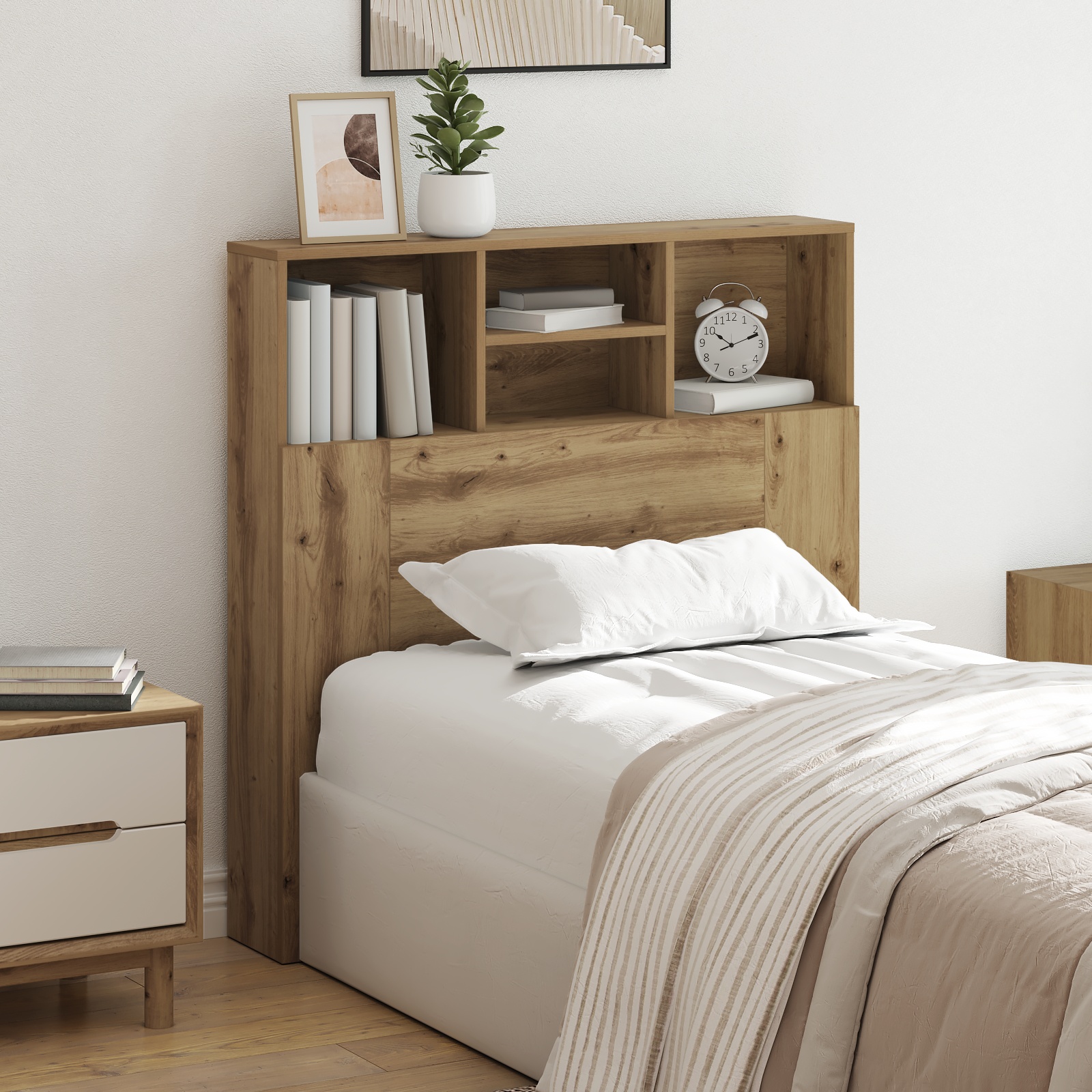Kopfteil Schrank Eiche handwerklich 100 x 19 x 103.5 cm