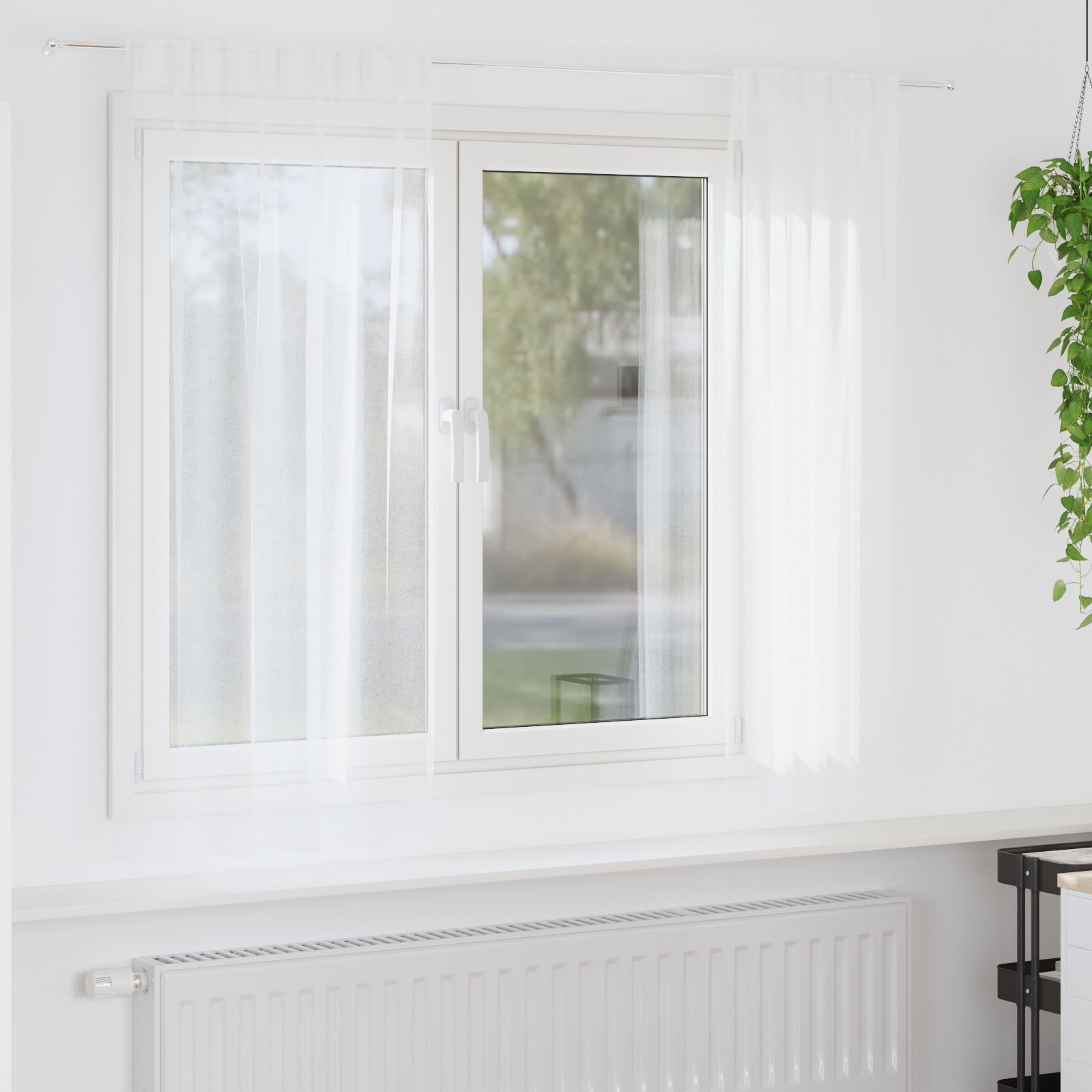 Vorhänge mit Vorhängen 2 pcs Weiß 140 x 175 cm Polyester