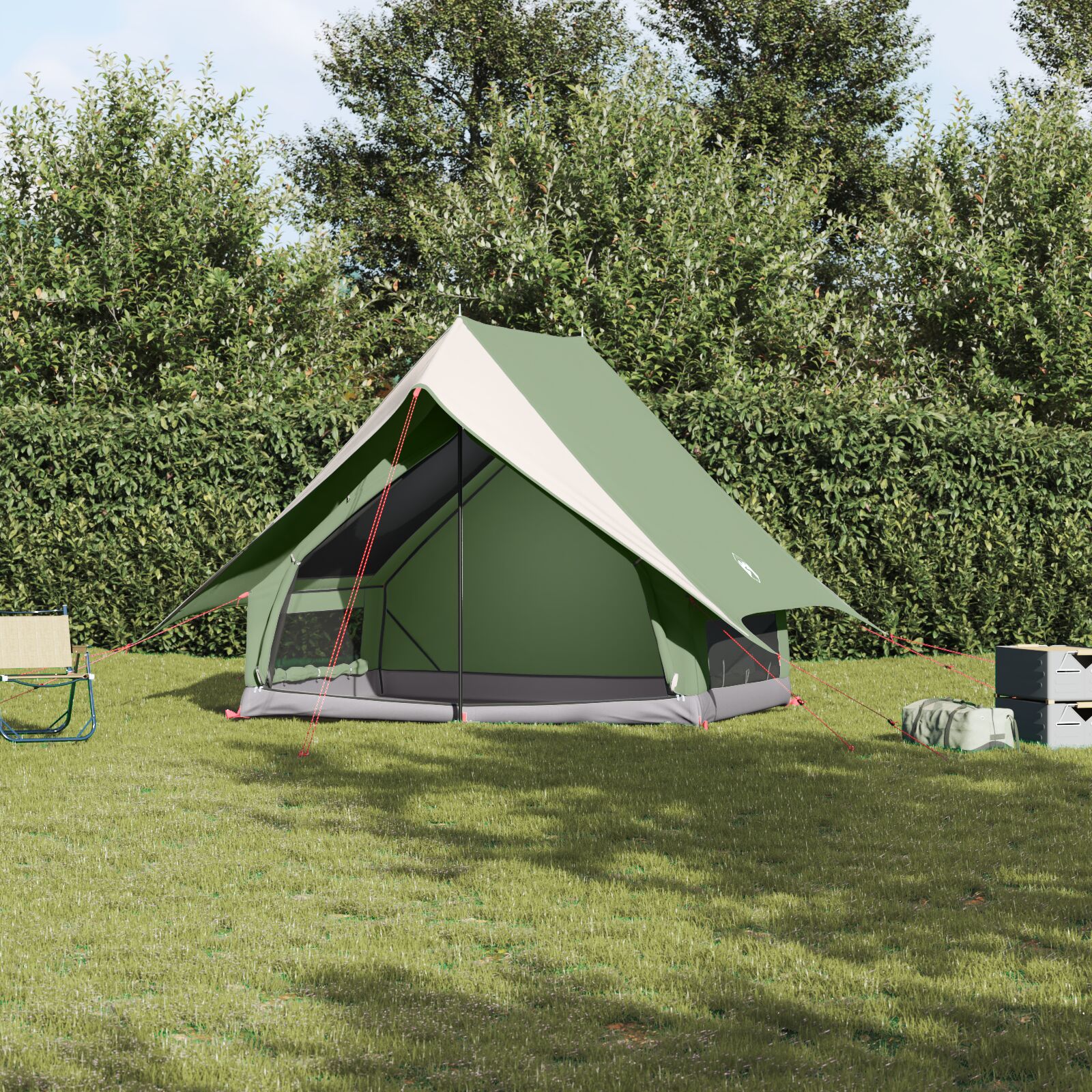 Campingzelt 3-Personen Grün Polyester Zusammenklappbar