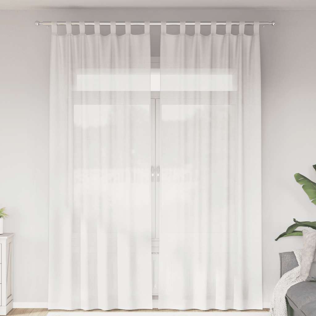 Voile Vorhänge mit Stangentaschen 2 Stk. Weiß