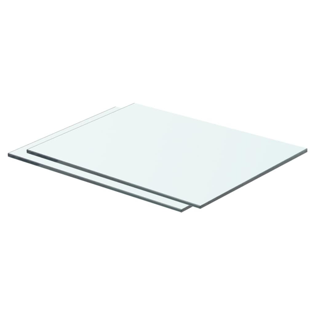 Regalböden 2 Stk. Glas Transparent 40 x 25 cm