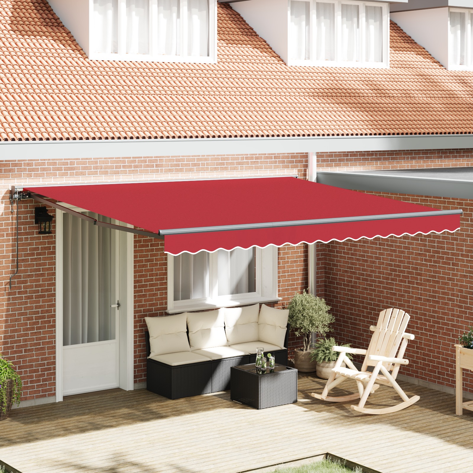 Einziehbare Markise Rot 400x300 cm